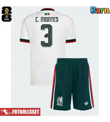 Mexiko Cesar Montes #3 Bortatröja Barn VM 2026 Kortärmad (+ Korta byxor)